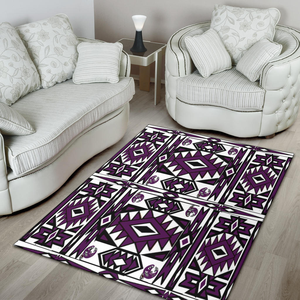 Native Stylish Area Rug Great for any Room Black Bottom  (purple)