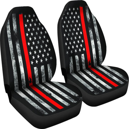 American Flag Thin Red Line Car Seat Covers