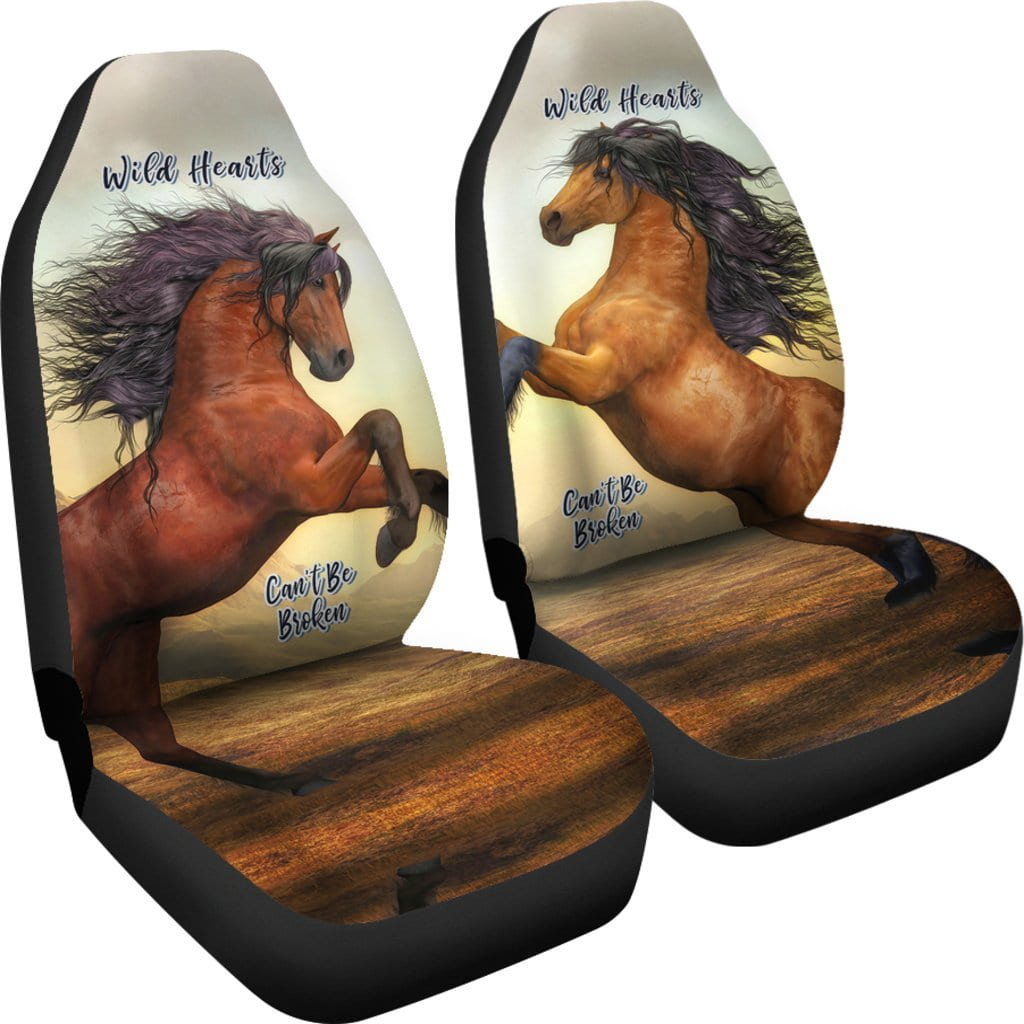 Wild Hearts Can't Be Broken Car Seat Covers For Horse Lovers (Set of 2)