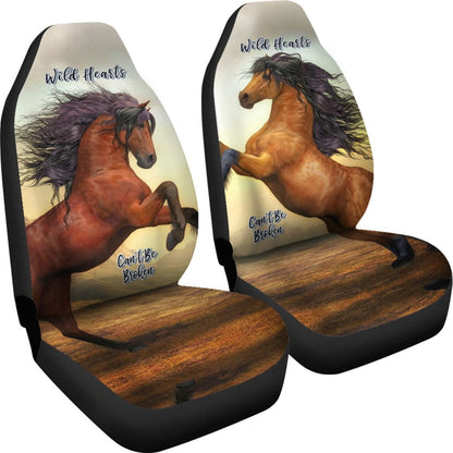 Wild Hearts Can't Be Broken Car Seat Covers For Horse Lovers (Set of 2)