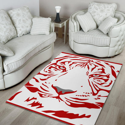 Red-Tiger-001 White Area Rug