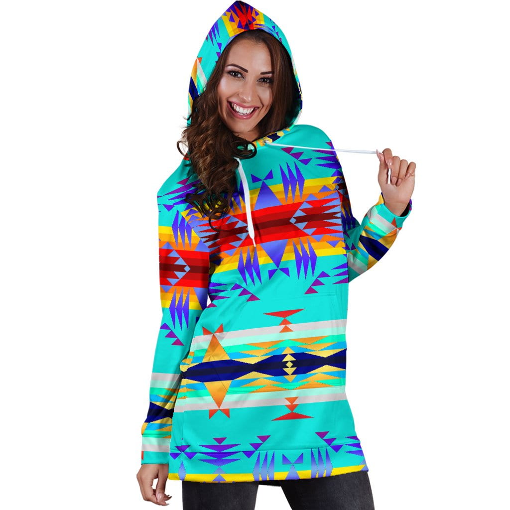 Between the Mountains Fire Hoodie Dress