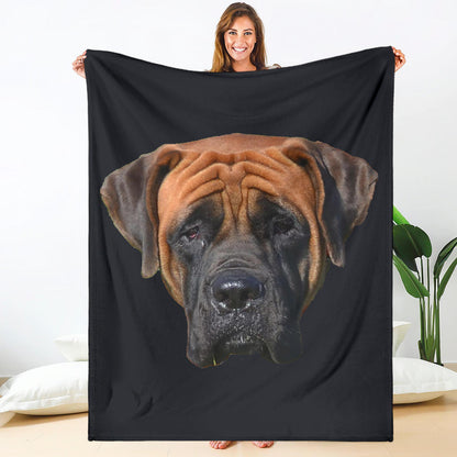 Premium Blanket English Mastiff Head