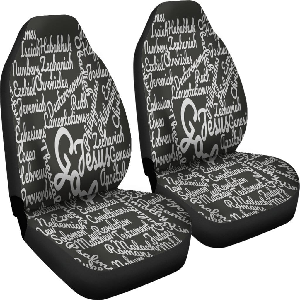Custom-Made Holy Bible Books White Black Car Seat Covers