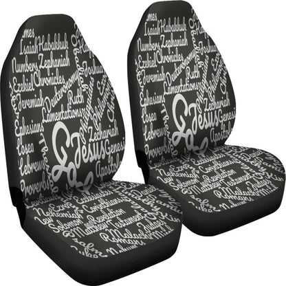 Custom-Made Holy Bible Books White Black Car Seat Covers