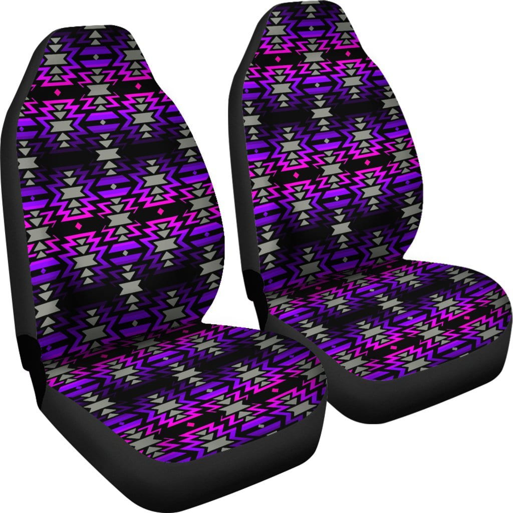 Black Fire Pink and Purple  Set of 2 Car Seat Covers