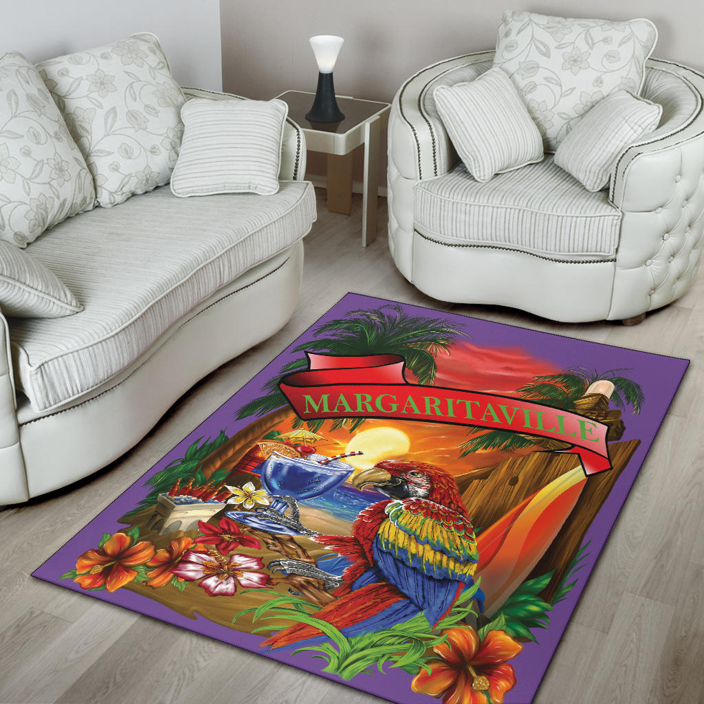 Margaritaville Purple Parrot Beach Area Rug