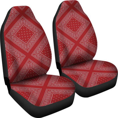 Red and Gray Red and Gray Bandana Car Cover Seats Diamond