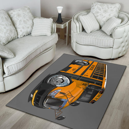 2017 International School Bus Car Art Area Rug