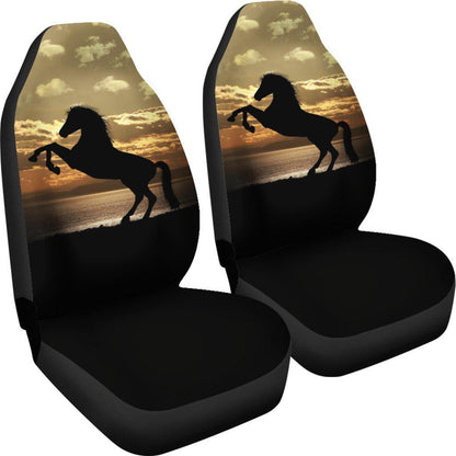 Stallion Horse Silhouette Ocean Sunset Seat Covers