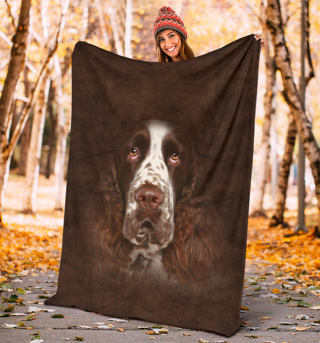 Premium Blanket English Springer Spaniel Face Hair