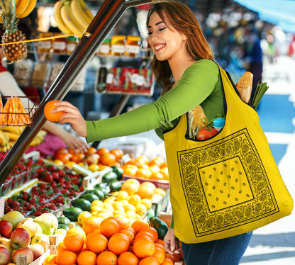 Gold and Black Bandana Grocery Bag 3-Pack
