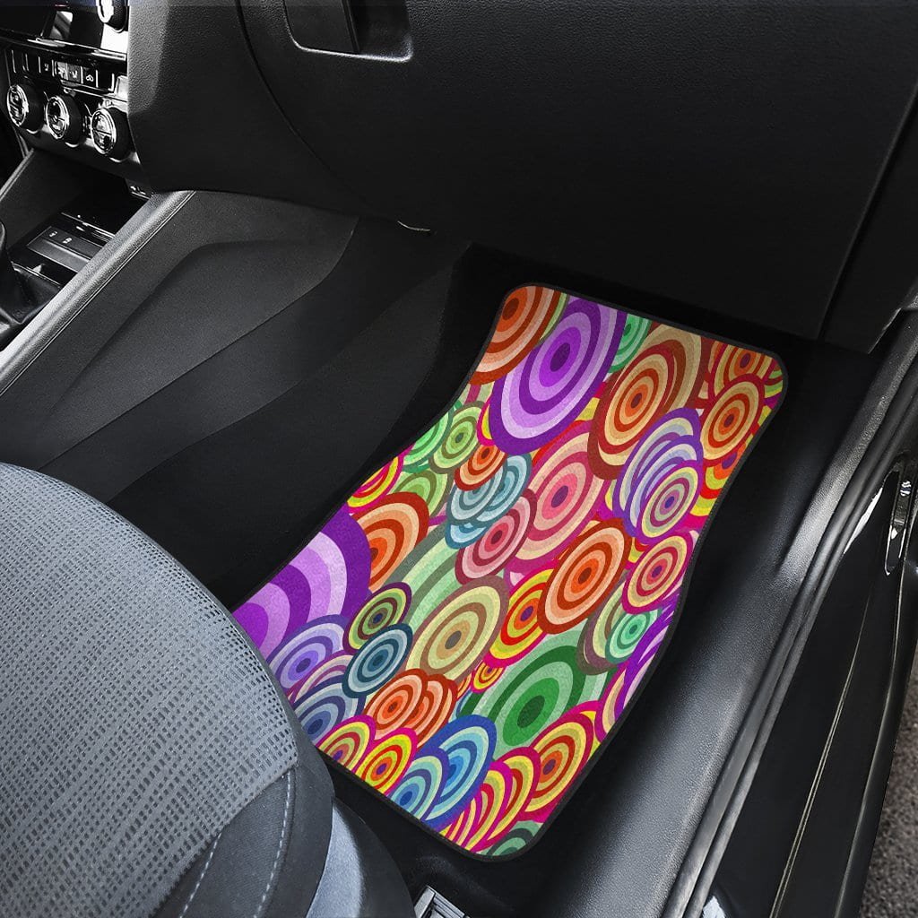 Retro Circles Car Floor Mats (Set of 2 Front)