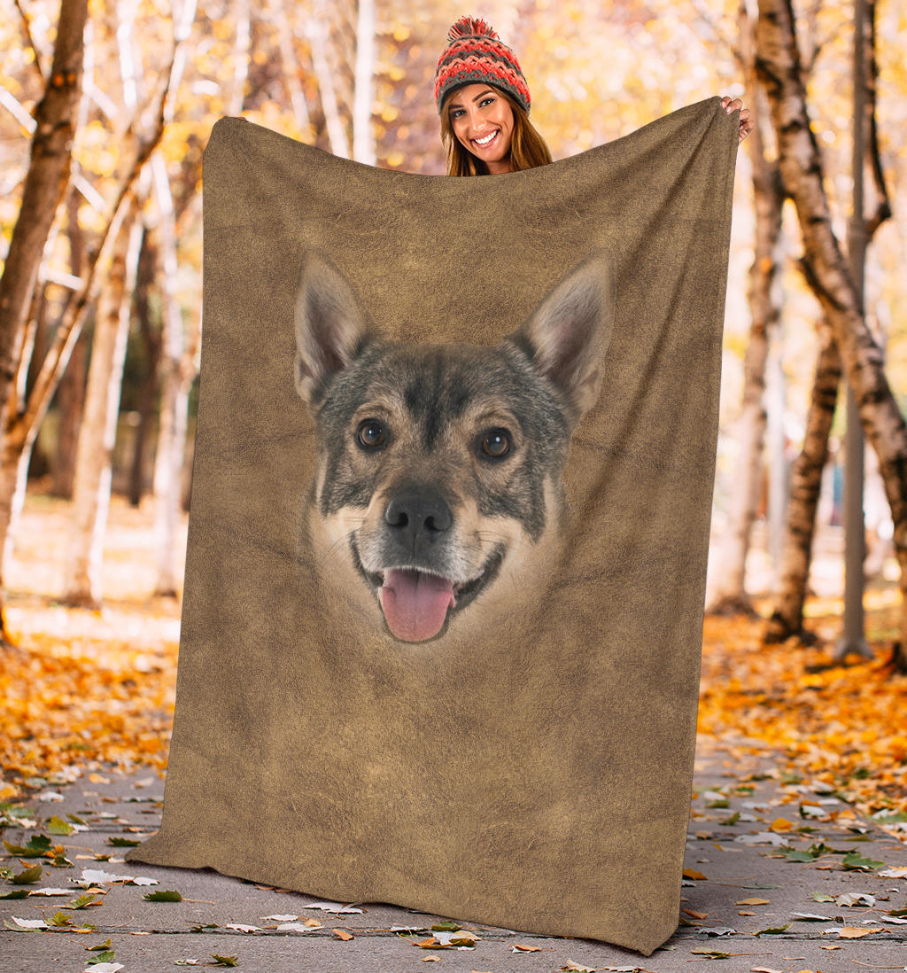 Premium Blanket Swedish Vallhund Face Hair Blanket
