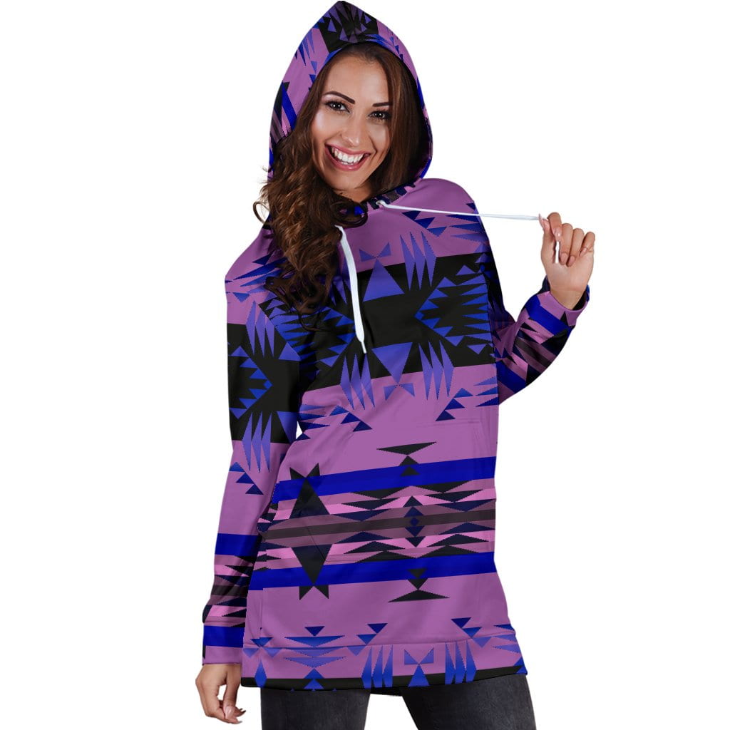 Between the Mountains Purple Hoodie Dress