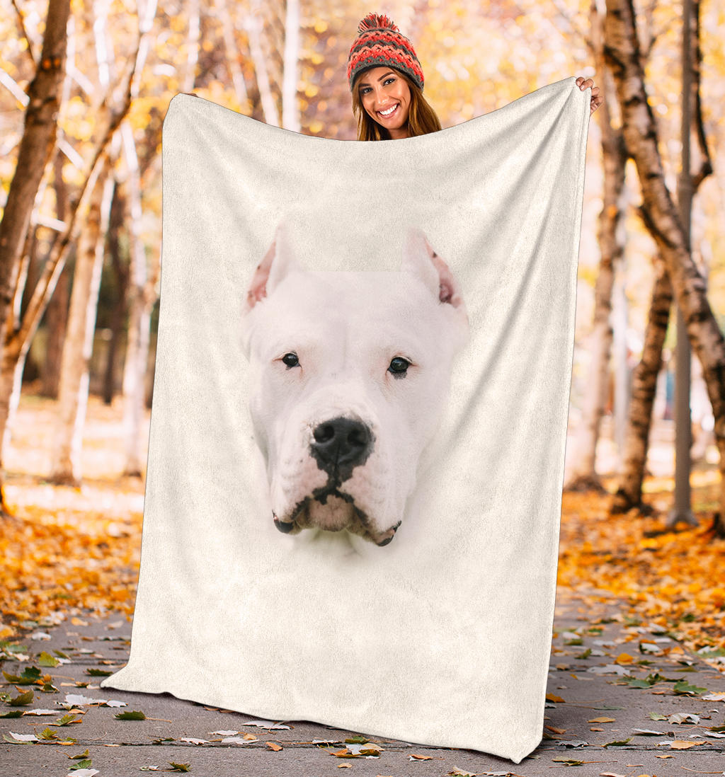 Premium Blanket Dogo Argentino Face Hair
