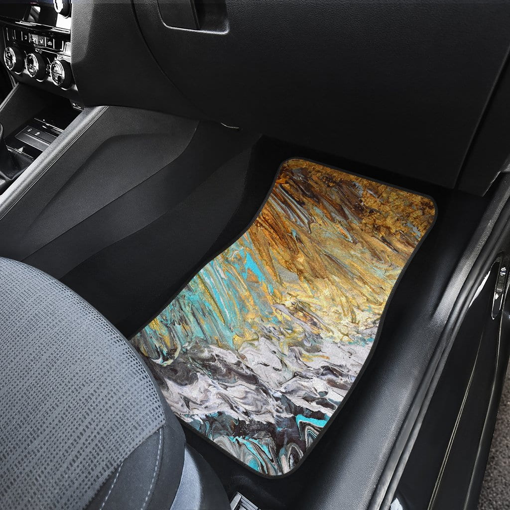 Front and Back Car Mats - Abstract Sand and Surf Design