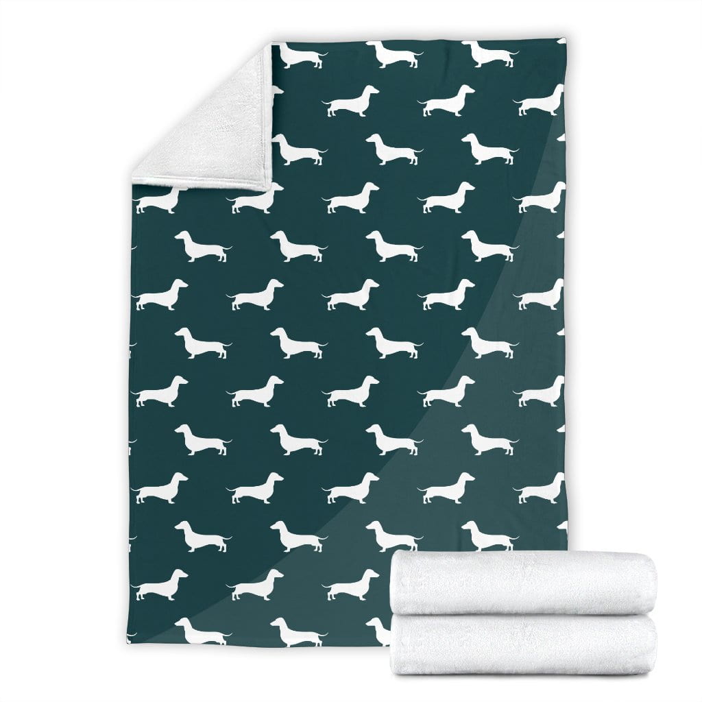 Dark Green Dachshund Blanket