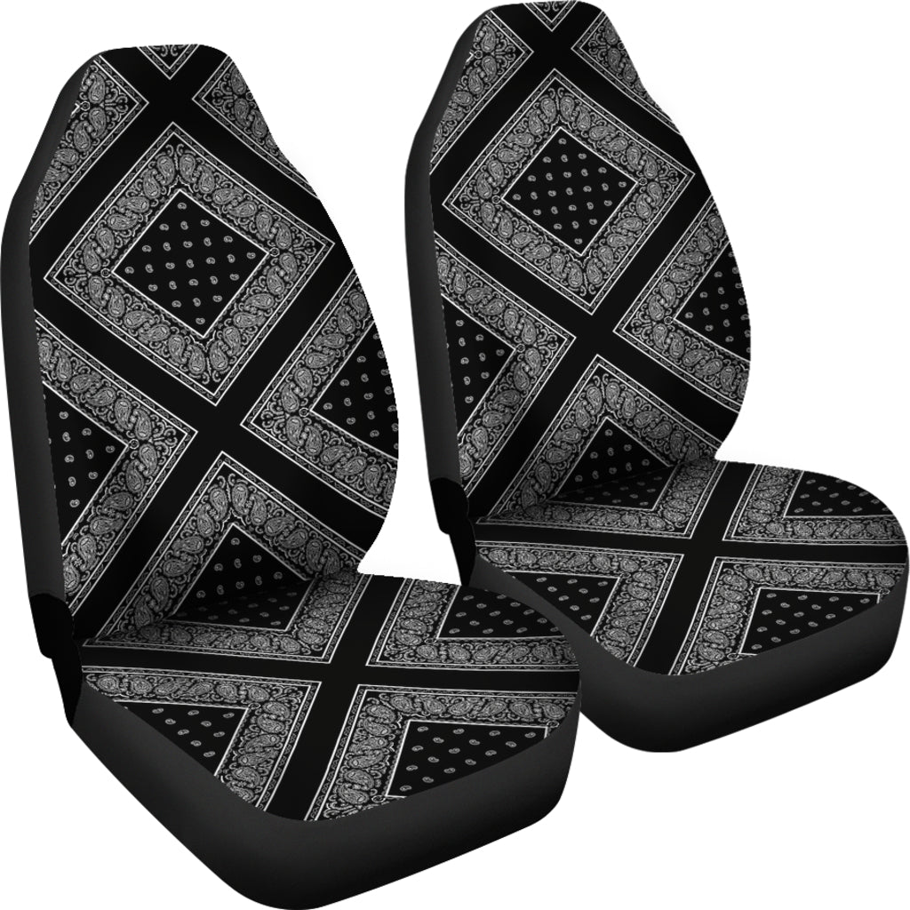 Black Bandana Car Seat Covers Diamond