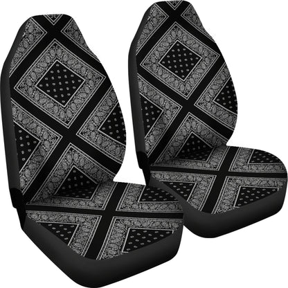 Black Bandana Car Seat Covers Diamond