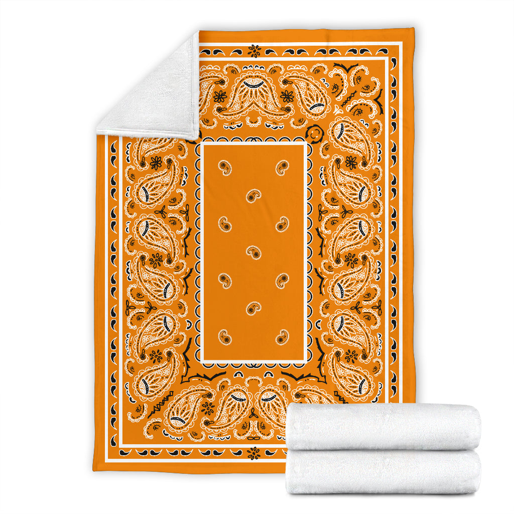 Ultra Plush Tangerine Orange Bandana Premium Blanket