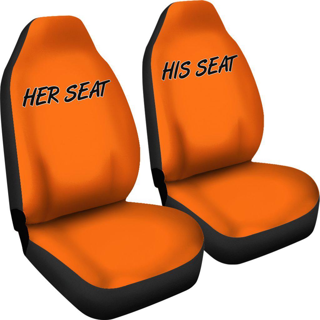 His and Her Seat Covers Orange