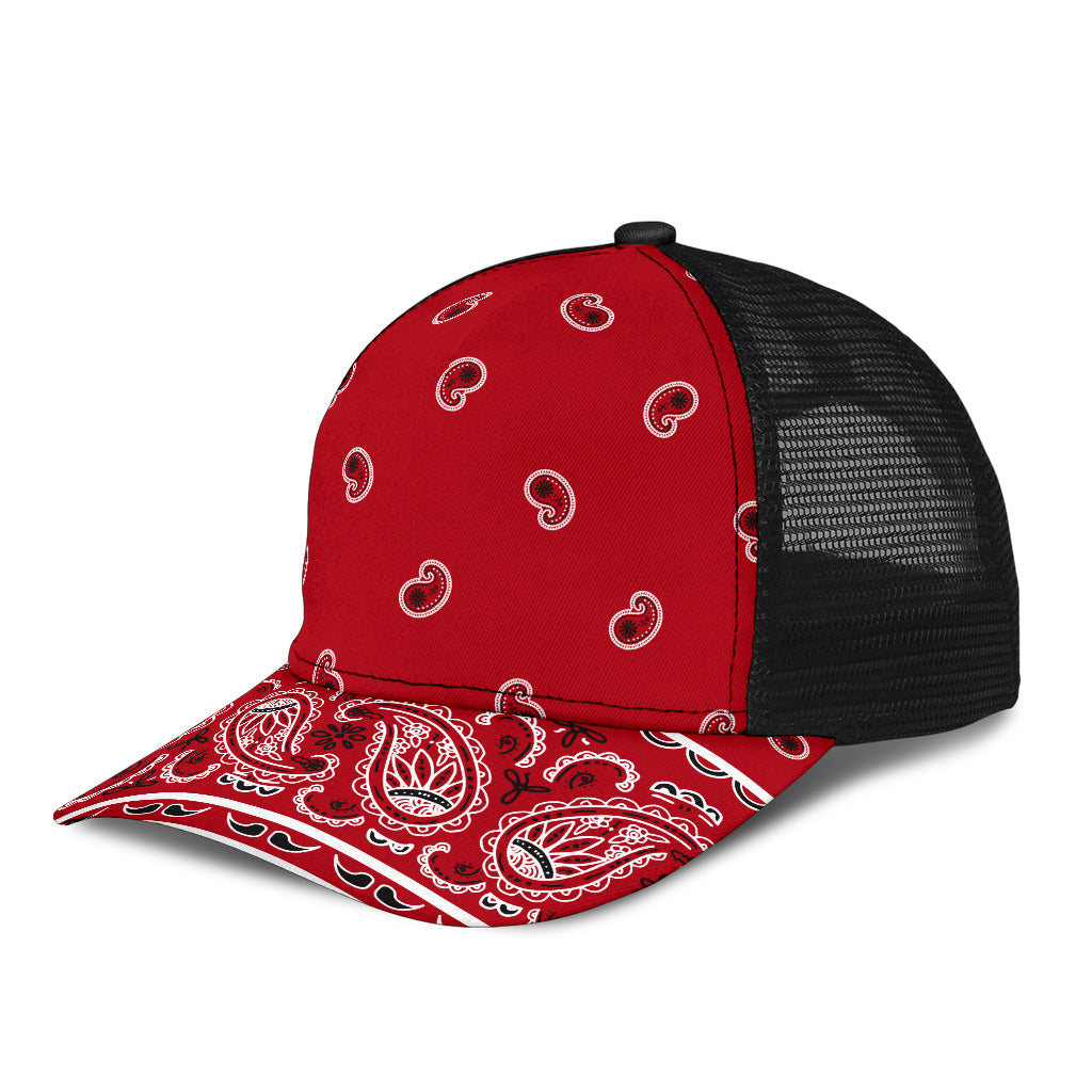 Classic Red Bandana All Over Mesh Back Cap