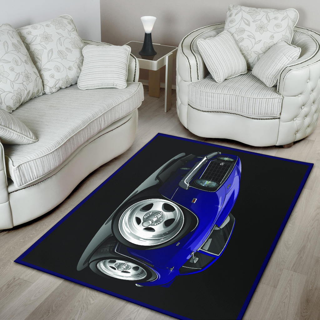 1st Generation Camaro Purple Black Area Rug