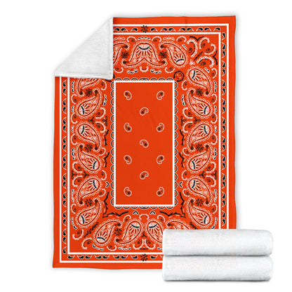 Ultra Plush Tangerine Bandana Fleece Premium Blanket