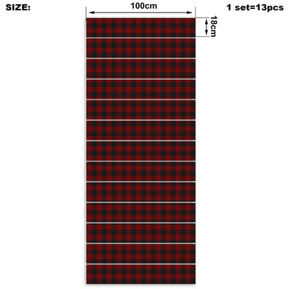 Black and White Buffalo Plaid Print Stair Stickers (Set of 13)