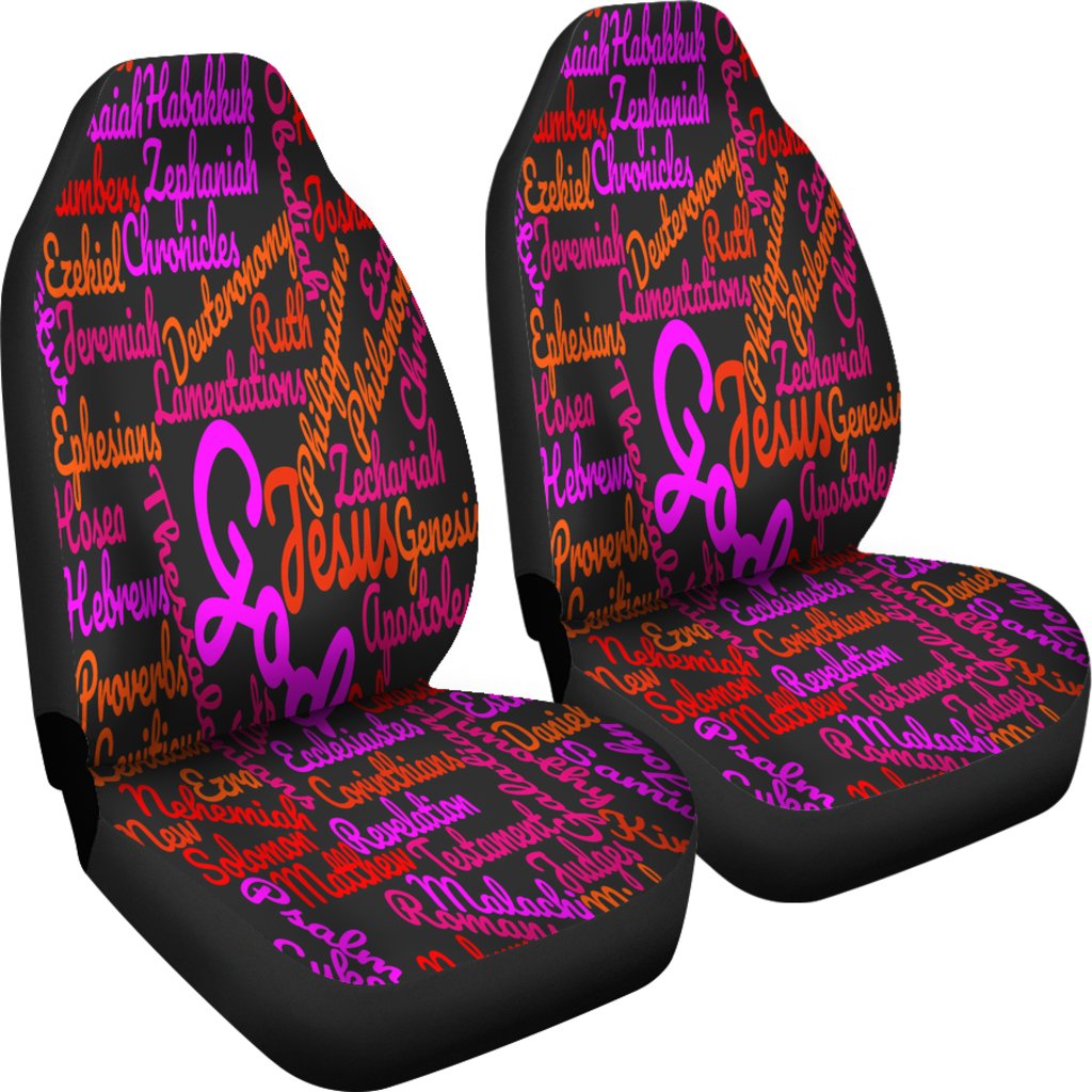 Custom-Made Holy Bible Books Black Mixed Colors Car Seat Covers