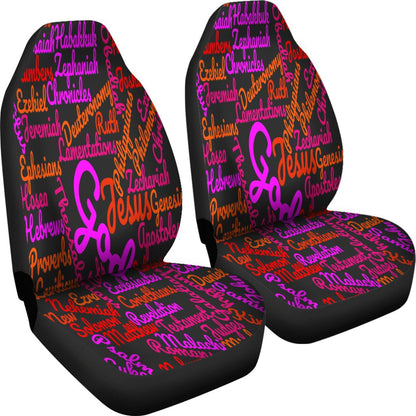 Custom-Made Holy Bible Books Black Mixed Colors Car Seat Covers