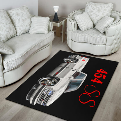 1990 454SS Pickup Truck Car Art Area Rug