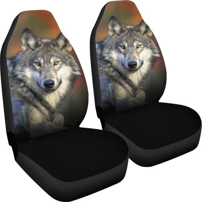 Grey Wolf Design Seat Covers