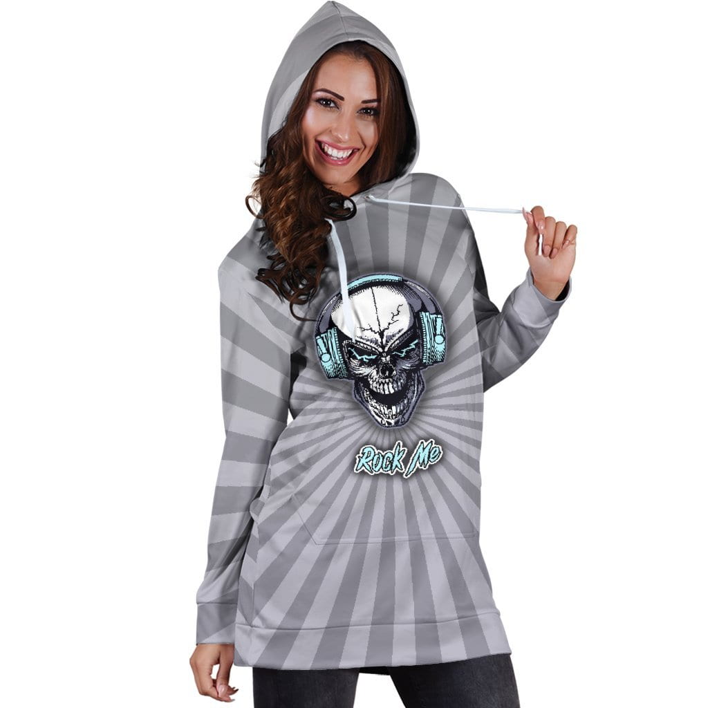 Rock Me Hoodie Dress For Skull Lovers and Music Freaks