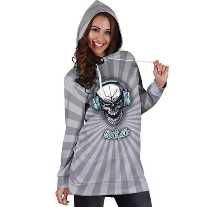 Rock Me Hoodie Dress For Skull Lovers and Music Freaks