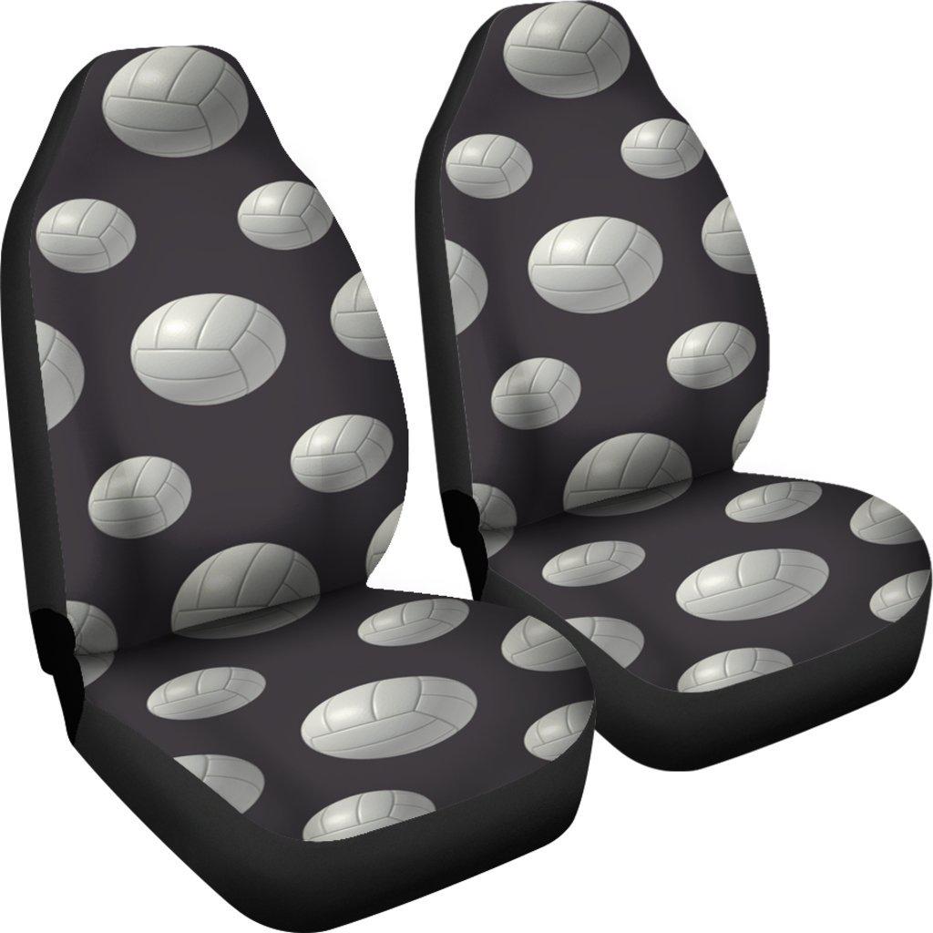 Gray White Volleyball Design Seat Covers