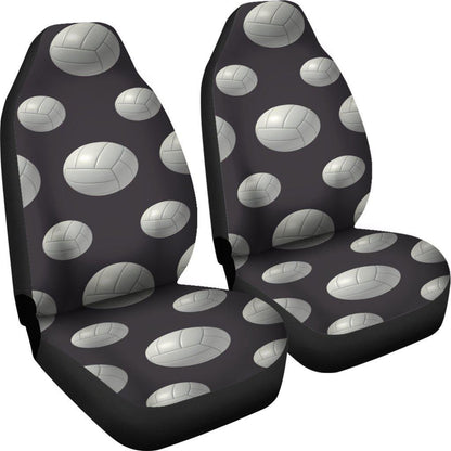 Gray White Volleyball Design Seat Covers