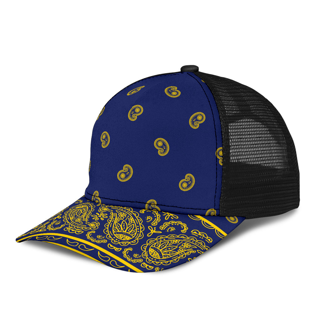 Blue and Gold Bandana All Over Mesh Back Cap