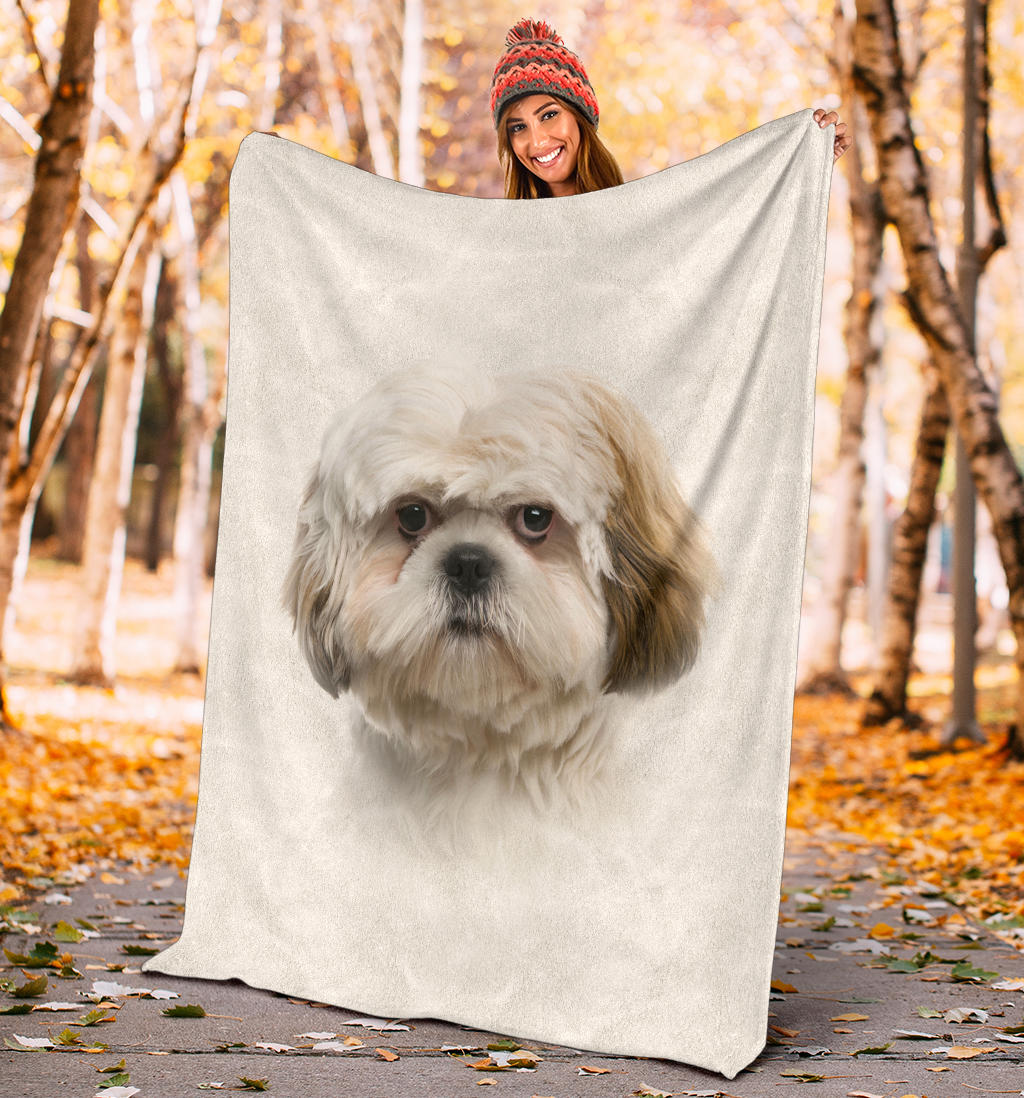 Premium Blanket Shih Tzu Face Hair Blanket