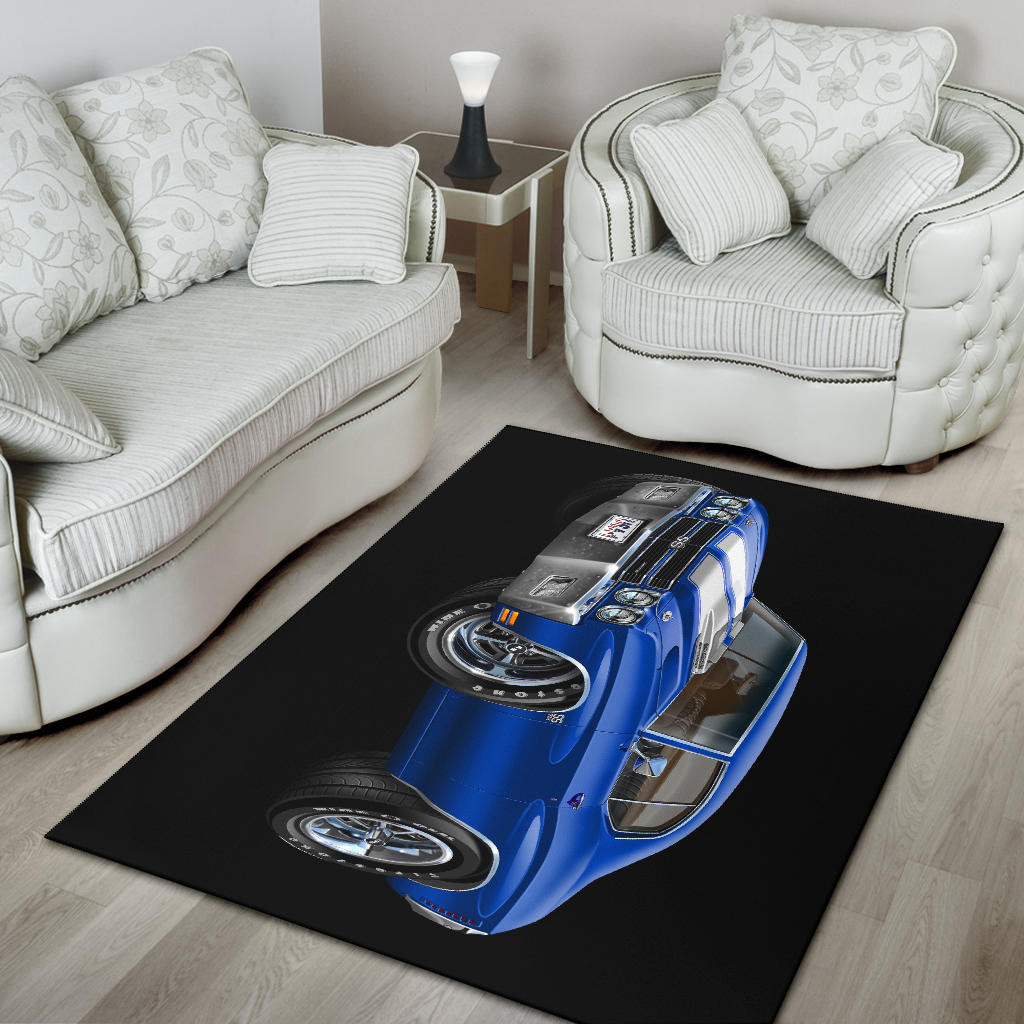 1970 Chevelle Blue USA Plate Area Rug