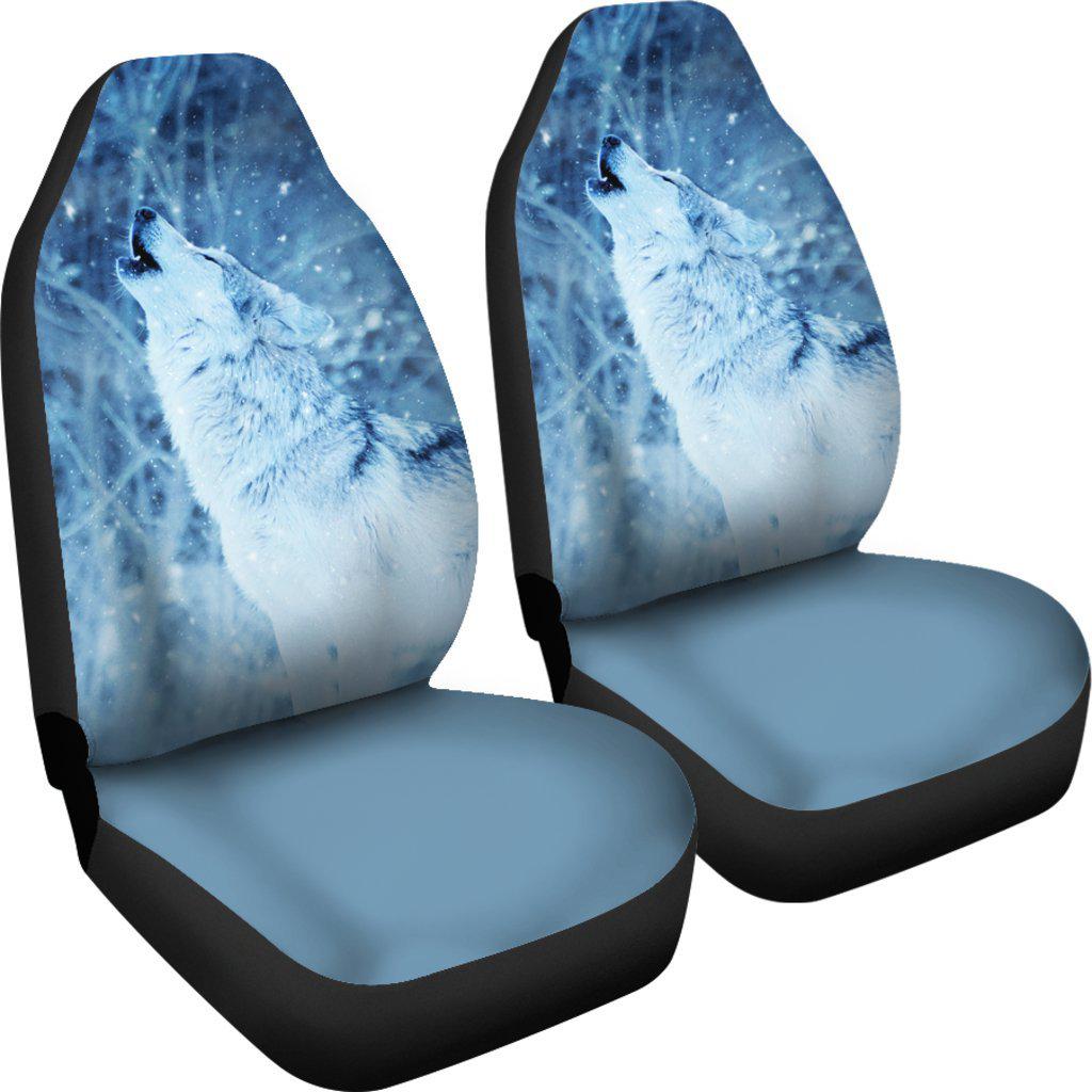 Howling Wolf Design Seat Covers