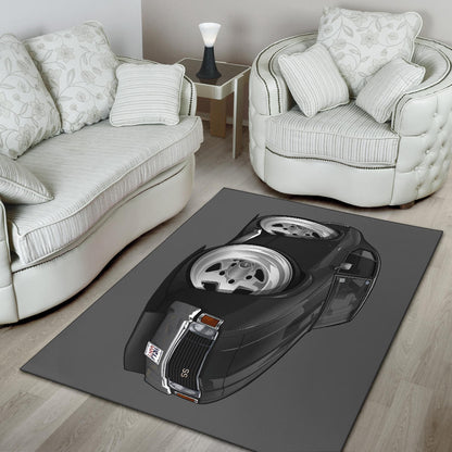 Black Chevelle Muscle Car Art Area Rug
