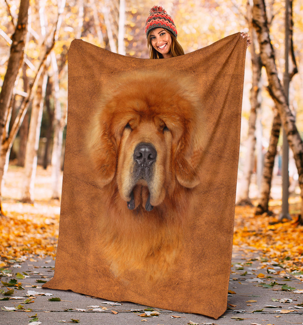 Premium Blanket Tibetan Mastiff Face Hair Blanket