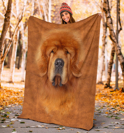 Premium Blanket Tibetan Mastiff Face Hair Blanket