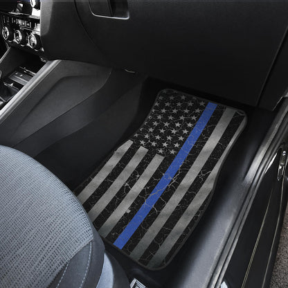 Thin Blue Line Floor Mat Set of 4