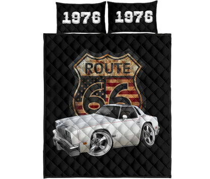1976 Cutlass Oldsmobile Salon Car Art Route 66 Quilt Set