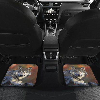 Wolf Car Mats Husky Front and Rear Car Floor Mats Set of 4