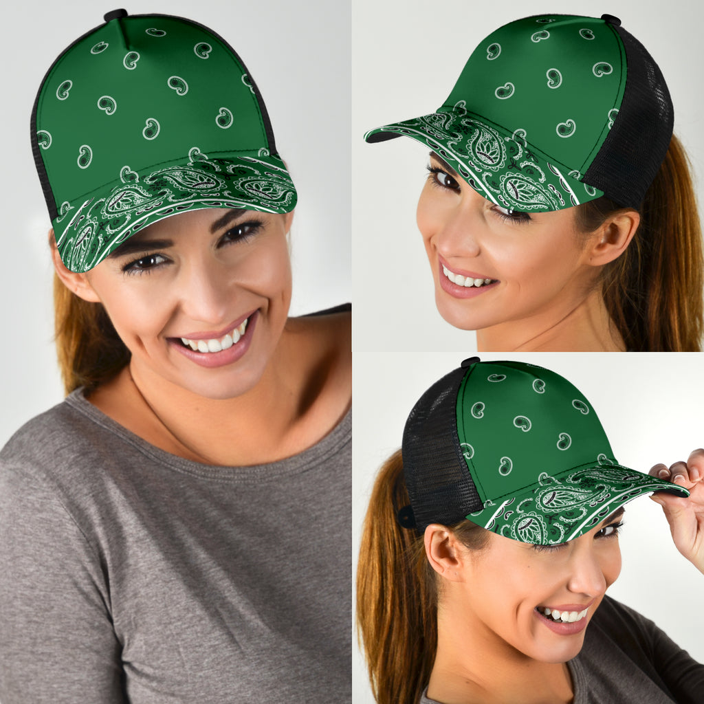 Classic Green Bandana All Over Mesh Back Cap