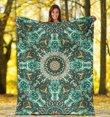 Ornamental Magical Green Dream Premium Blanket